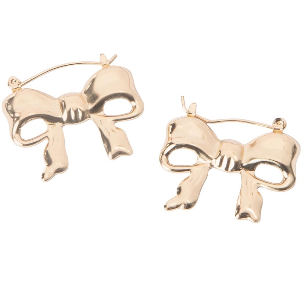 Gold Tone Bow Earrings
